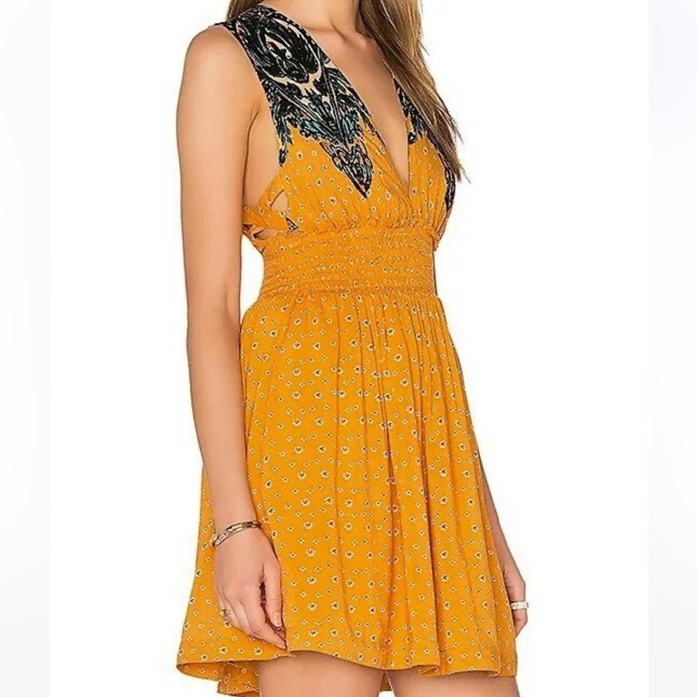 Free People Walking Through My Dreams Dress Goldensun - Picture 14 of 14